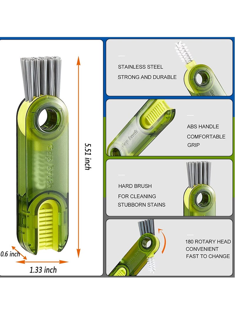 3 in 1 Multi-function Cleaning Brush 3 Pack Bottle Cleaning Brush Insulated Cup Gap Cleaning Tool Small Bottle Cup Lid Brush Cleaning Brush Suitable for All Types of Cups and Bottles - Image 2