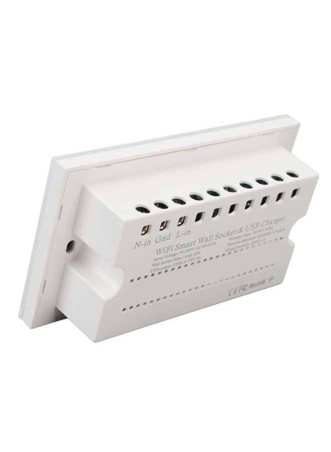 BUY4LESS Smart WiFi Wall Socket – 2 Gang (White) | Tempered Glass Panel, Universal Outlet, USB + Type-C Fast Charging, Smart Life/Tuya App Control - Image 3