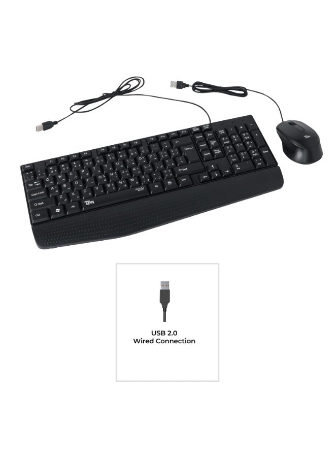 Twisted Minds K12 Kavara Series 2in1 Combo Wired Mode Lightweight - Black - (English / Arabic) Layout - TM-COMB-K12 - Image 2