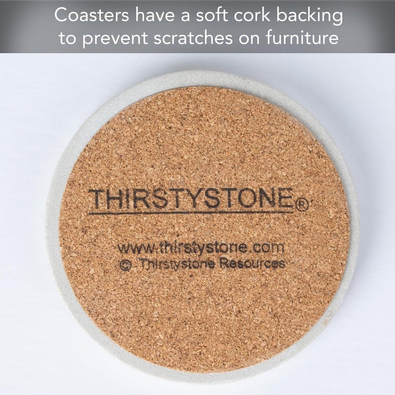 Thirstystone Old World Passages Natural Sandstone Coaster 4 Pack Eco-Friendly, Absorbent, Easily Wipes Clean - Image 5