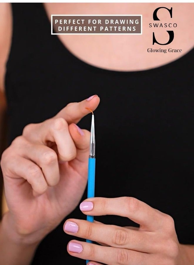 Swasco فرش رسم الأظافر SWASCO™ - طلاء أظافر عالي الأداء باستخدام جل الأشعة فوق البنفسجية والأكريليك | مجموعة فرش نايلون (7/9/11 مم) | أدوات تصميم أظافر للنساء، 3 قطع - Image 3