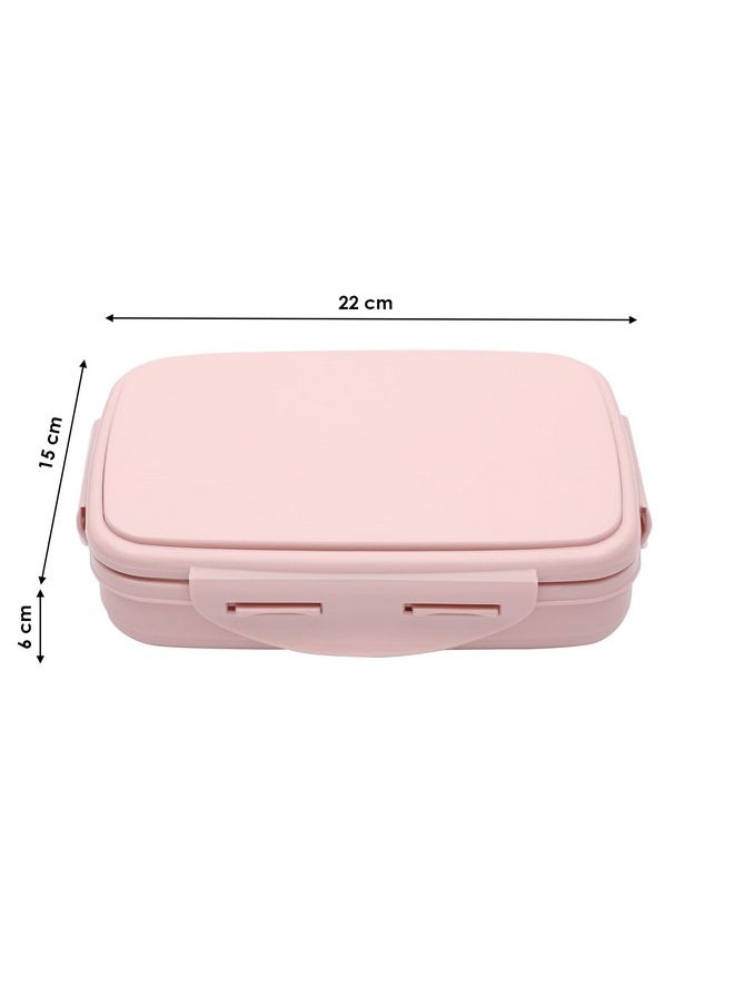 JAYPEE JAYPEE Stainless Steel Insulated Lunch Box Wavesteel Sr. Pink, 600 ml, Airtight Tiffin Box for School Kids |Spillproof with Silicon Seal |Food Grade | BPA Free  - Image 4