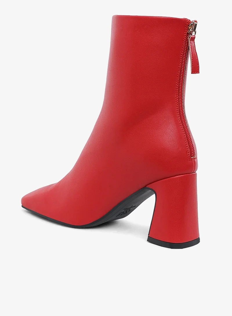 London Rag Red Faux Leather Square Toe Ankle Boots in Red for Women | Best Price UAE