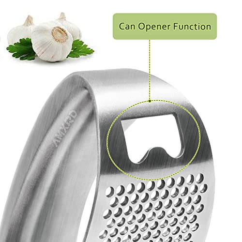 AMXRD Garlic Press Rocker & Silicone Peeler, Stainless Steel Garlic Mincer Crusher Squeezer Kitchen Tool - Image 4