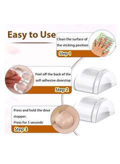 Oasisgalore 4-Pack Self-Adhesive Clear Silicone Door Stopper Set, for Home, Office, Kids' Safety, Wall, Furniture Guards.  - Image 2