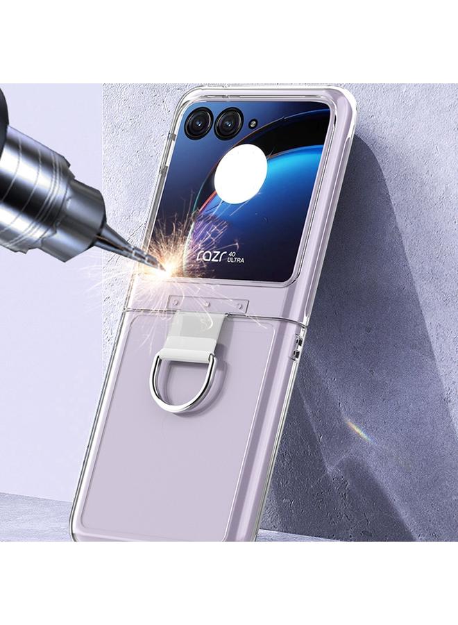 اس-توب جراب لهاتف Motorola Razr 40 Ultra Skin Feel سيليكون قابل للطي مع حلقة - Image 4