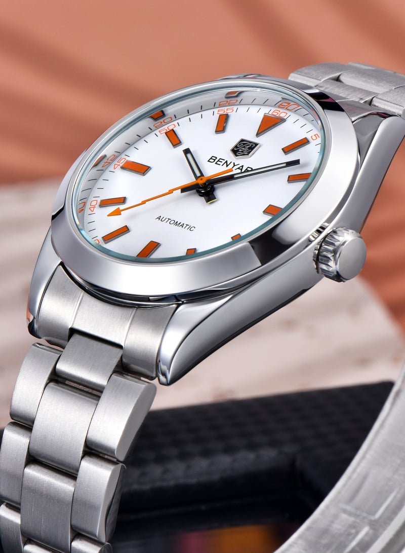 BENYAR New Men's Mechanical Automatic Watches, Luminous Hands, Daily Waterproof, Stainless Steel Strap, Men's Business Watch - Image 4