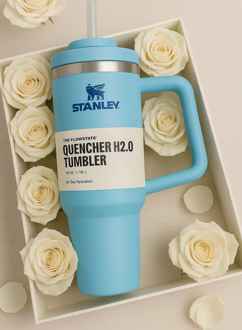 Stanley The Original Stanley Mug, Sealed Stanley, 40oz Stanley Mug with Straw and Handle, Insulated Mug with Lid, H2.0 Flow State Stainless Steel Coffee Mug for Hot Iced Drinks, Travel Mug with Handle - Image 1