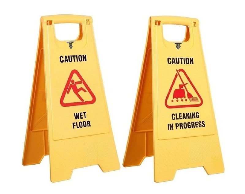 TARGET HYGIENE Plastic Caution Standing Board (Combo Of 2 Pcs Sign Board,Wet Floor And Cleaning in Progress Sign Board) - Image 2