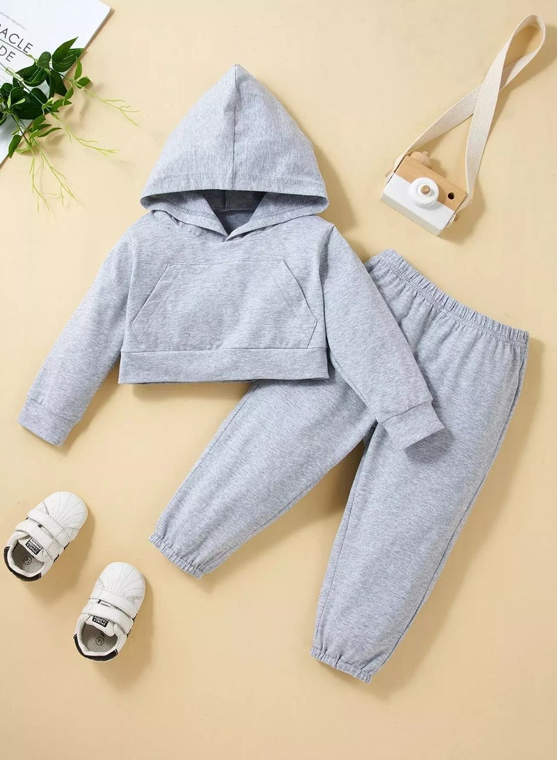 Baby Kangaroo Pocket Hoodie With Sweatpants  - Image 1