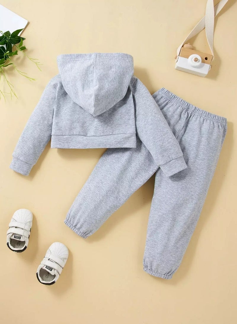 Baby Kangaroo Pocket Hoodie With Sweatpants  - Image 2