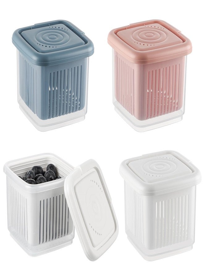 MOLIGOU 4 Pcs Berry Basket and Colander, Berry Storage Container for Fridge, Small Fruit Container for Grape, Cherry - Image 1