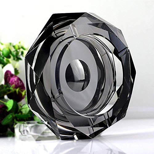 Amlong Crystal Octagon Black Large Crystal Ashtray 6 Inch X 6 Inch (150mm X 150mm) for Cigarettes or Cigars with Gift Box - Image 5