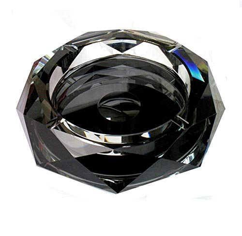 Amlong Crystal Octagon Black Large Crystal Ashtray 6 Inch X 6 Inch (150mm X 150mm) for Cigarettes or Cigars with Gift Box - Image 4