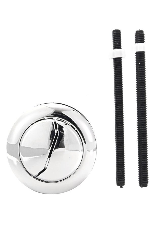 Toilet Flush Button - 48mm - Dual Push Button with Threaded Rods, Universal Replacement for Standard Toilet Cistern Lids and Dual Flush Systems - for Bathroom Repair, Maintenance, and Upgrades - Image 1