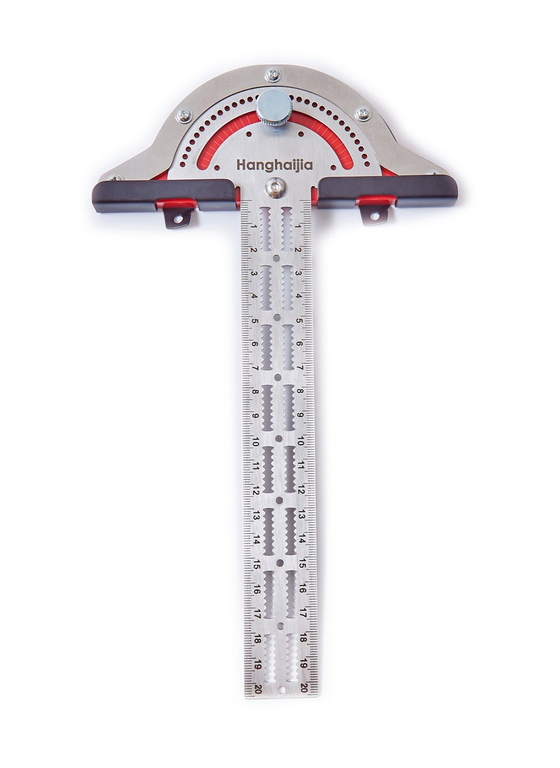 Hanghaijia Woodworking Side Ruler T Shape Adjustable Caliper Protractor, Stainless Steel Centimeter Scale Angle Measuring Scribing Tool  - Image 5