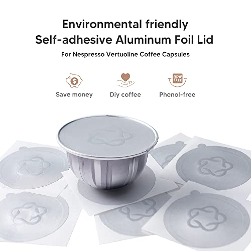 MG Coffee Reusable Vertuo Capsules Refillable Coffee Pods with Espresso Aluminum Foils for Nespresso Vertuo Coffee Machines GCA1 and De'Longhi ENV135S - Image 3