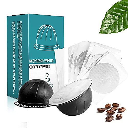 MG Coffee Reusable Vertuo Capsules Refillable Coffee Pods with Espresso Aluminum Foils for Nespresso Vertuo Coffee Machines GCA1 and De'Longhi ENV135S - Image 1