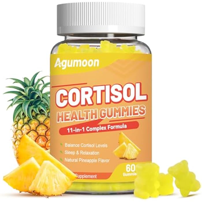 Agumoon Cortisol Gummies for Women, Cortisol Supplements with Ashwagandha, Magnesium, L-theanine, for Relaxation and Mood Support - 60 Gummies - Image 1