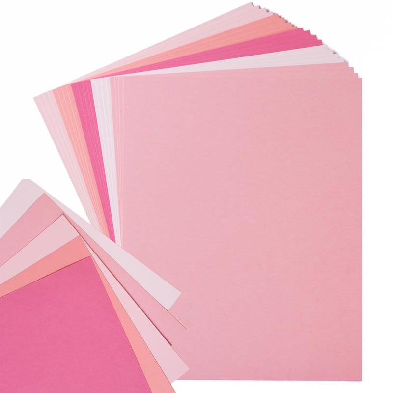 Topeen 30 Sheets 8.5x11 Color Tones Cardstock Paper 250GSM Thick Paper Cards for Birthday Party, Invitations and DIY Crafts Decoration (Pink) - Image 1