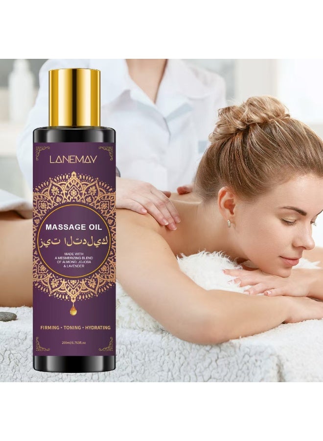 مايبل هوليستكس زيت تدليك حسي للعلاج العطري للأزواج - زيت تدليك مريح لكامل الجسم لليلة مع زيت اللوز الحلو - زيت تدليك اللافندر النباتي للعلاج بالتدليك تركيبة انزلاقية ناعمة (8 أونصة سائلة) - Image 3