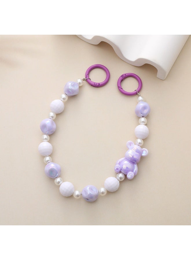 NIBEMINENT Phone Charm/ Chain Strap for Women Girls,K2035 Little Bear Cell Phone Case Lanyard Wrist Strap，Pink