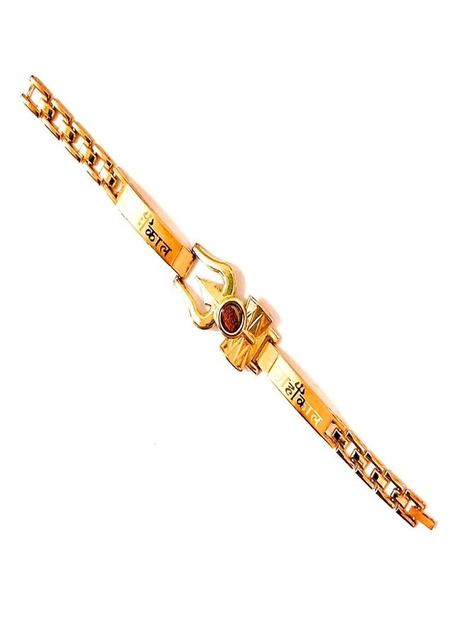 PICCOTI Gold Plated Mahakaal Bracelet with Rudraksha | Stylish and Trendy Bracelet for Boys & Girls | 18 cm - Image 1