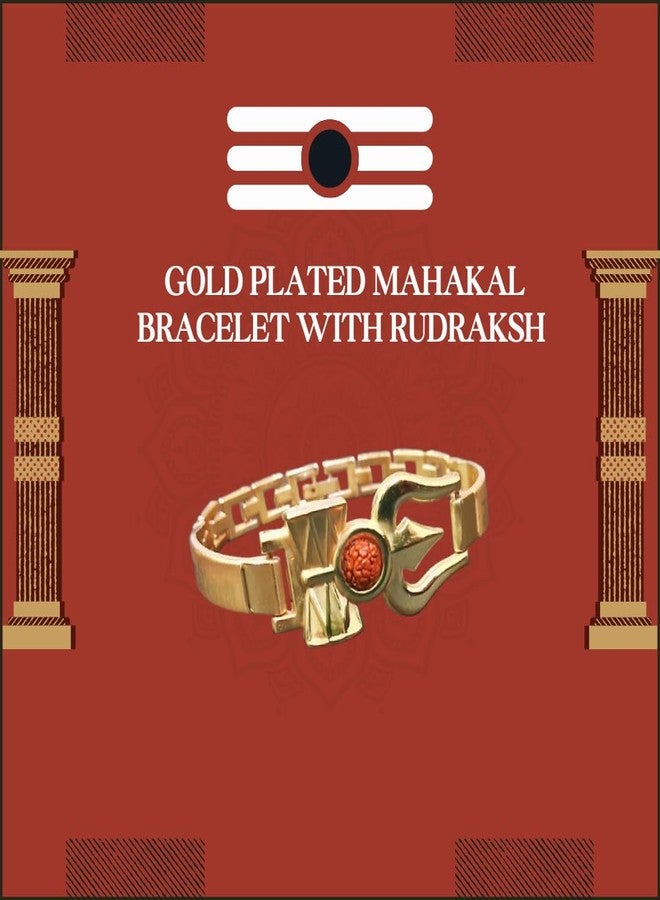 PICCOTI Gold Plated Mahakaal Bracelet with Rudraksha | Stylish and Trendy Bracelet for Boys & Girls | 18 cm - Image 4