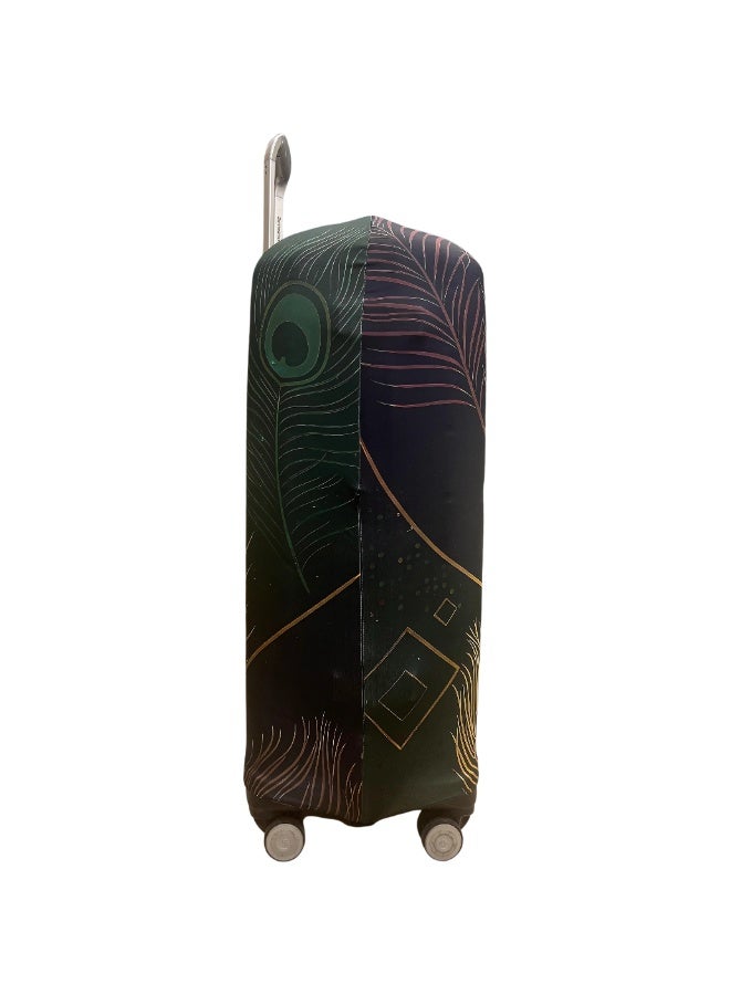 natOnat Travel Luggage Cover Protector - Suitcase Cover - Stretchy, Washable Spandex & Polyester - Protects Against Dirt & Scratches - Peacock Design - Fits 72-81 CM Height ( X Large ) - Image 4