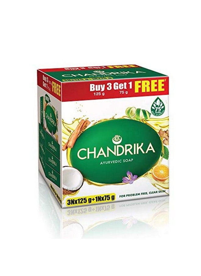 Chandrika Ayurvedic Handmade Soap 125G (Pack Of 3) With Free 75G  - Image 1