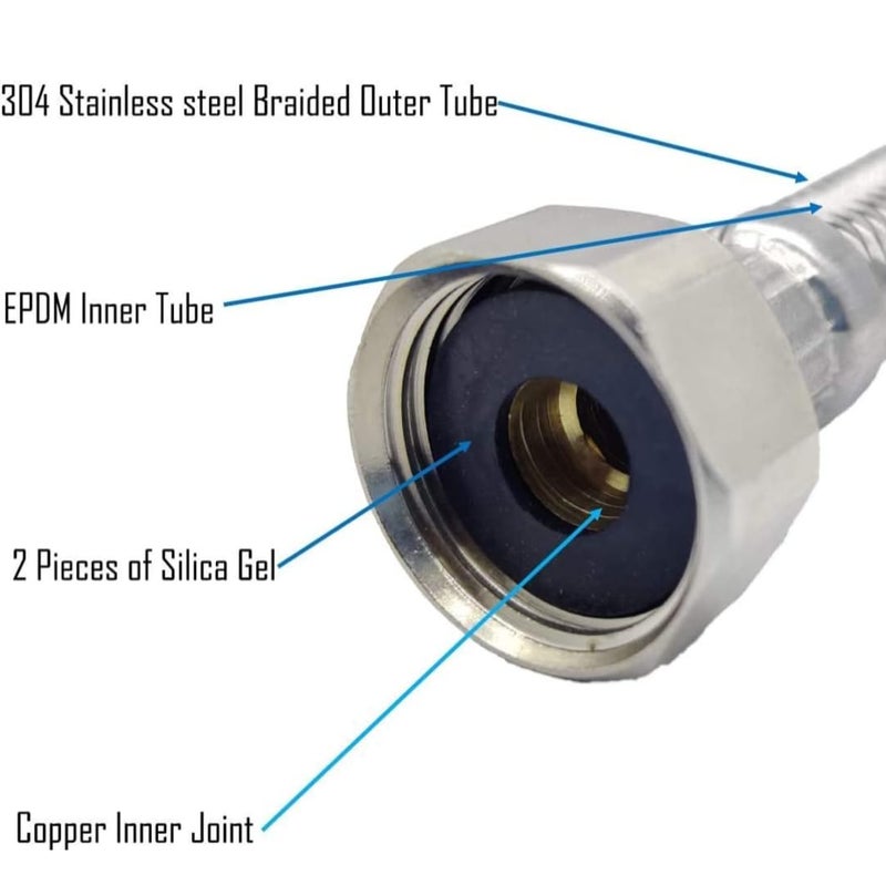 RIYA ENTERPRISE Heavy Connection Pipe for geyser connection pipe for wash basin hose pipe SS 304 30 inch  - Image 3