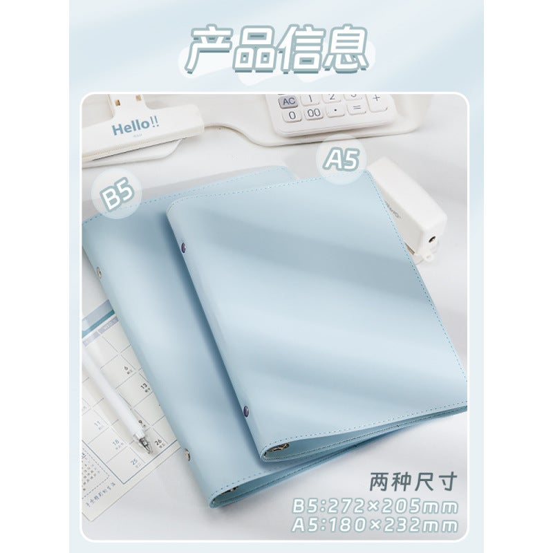 High-Value Soft Leather Loose-Leaf Book Case Binder Buckle Cover Removable Simple Loose-Leaf Notes - Image 3