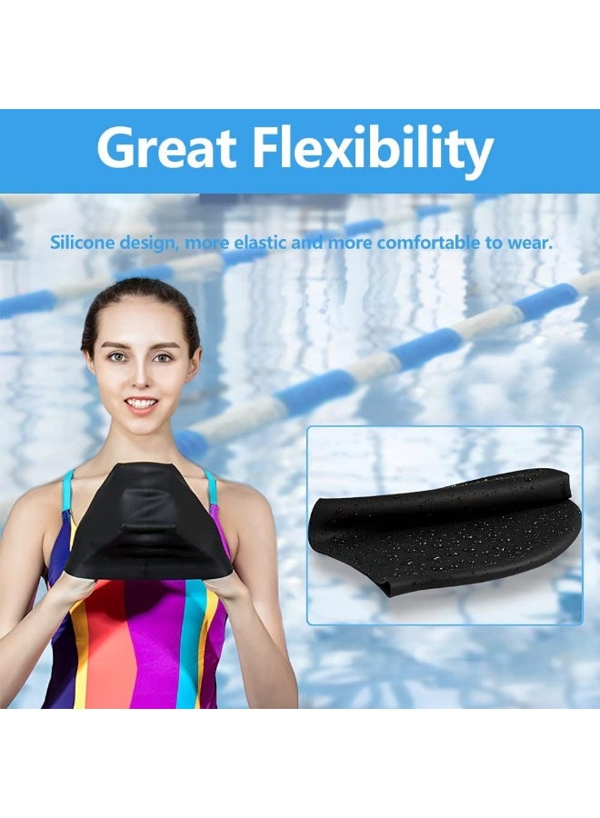 SUCITY 2 Pcs Swim Hats,Silicone Swim Caps with Great Flexibility for Head Protection, Waterproof Swimming Caps with Good Sealing, Durable Silicone Swimming Hats with Internal Non-slip Texture Design - Image 3