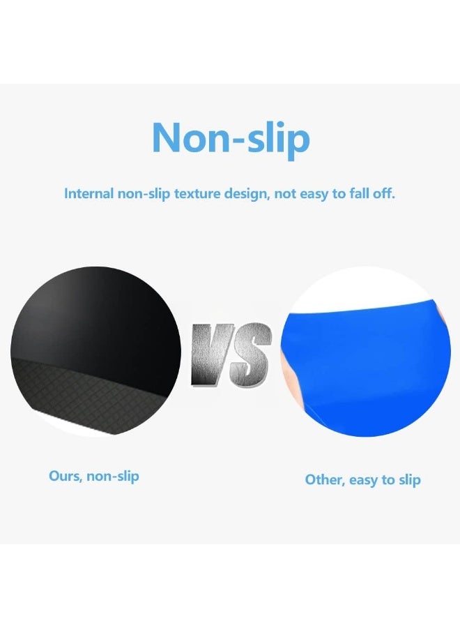 SUCITY 2 Pcs Swim Hats,Silicone Swim Caps with Great Flexibility for Head Protection, Waterproof Swimming Caps with Good Sealing, Durable Silicone Swimming Hats with Internal Non-slip Texture Design - Image 5