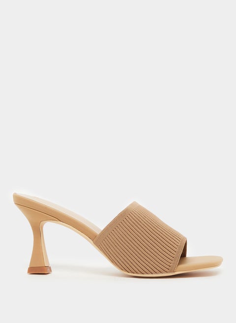 Textured Open Toe Stiletto Heel Sandals