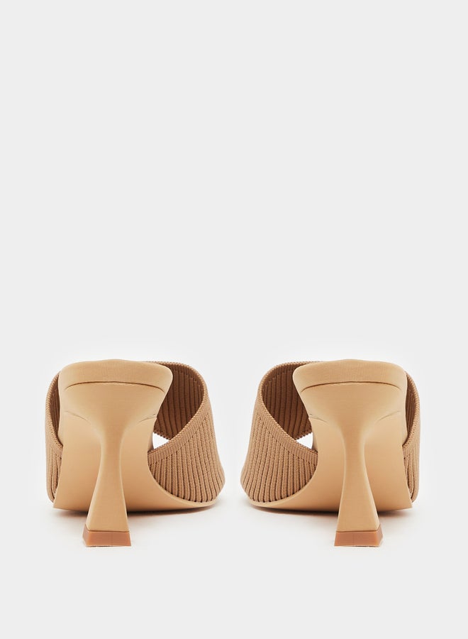 Textured Open Toe Stiletto Heel Sandals