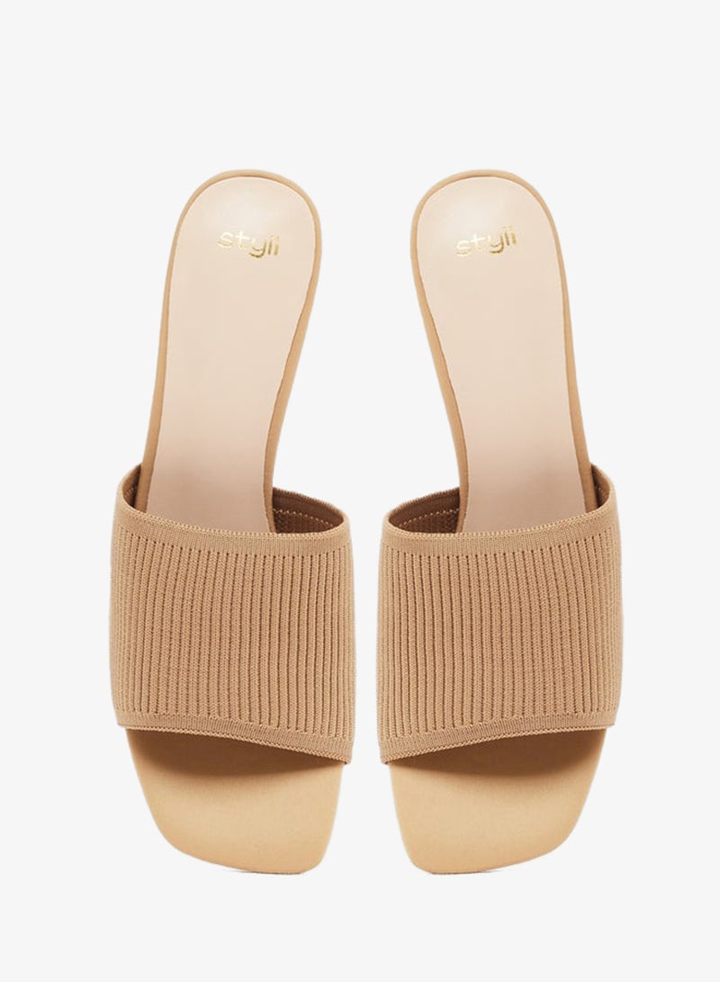 Styli Textured Open Toe Stiletto Heel Sandals - Image 5