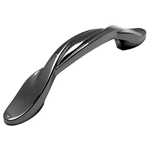 Cosmas 10 Pack - Cosmas 9009BN Black Nickel Twist Cabinet Hardware Handle Pull - 3" Hole Centers - Image 1
