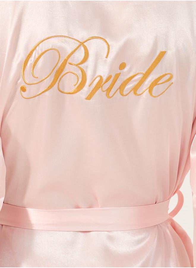 Styli - Satin Bride Nightdress with Feather Trim - Image 1