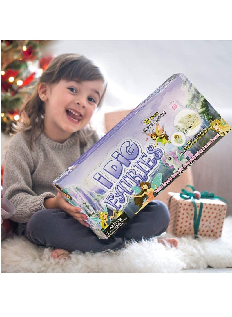 UKR I Dig Fairies 12 pc Stones Digging Unicorns Party Activity Kids Competition STEM Toys Playdate Birthday Craft Set Excavation - Image 5