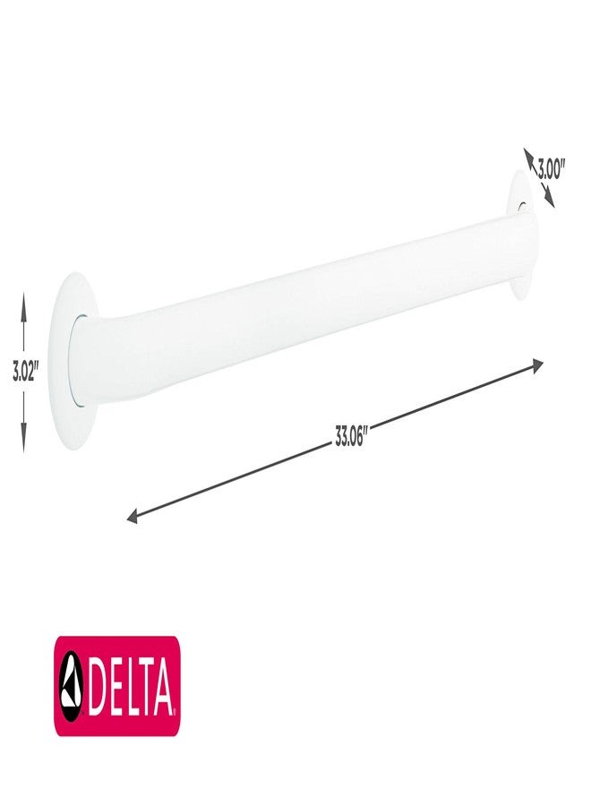 Delta 5600 Series (1-Pack) 36' Shower Grab Bar Seniors ADA Compliant Optic White Bathroom Safety Handle for Shower, Bathtub | Wall Mounted 450 lb Capacity Balance Assist, Grip DF5636W - Image 2