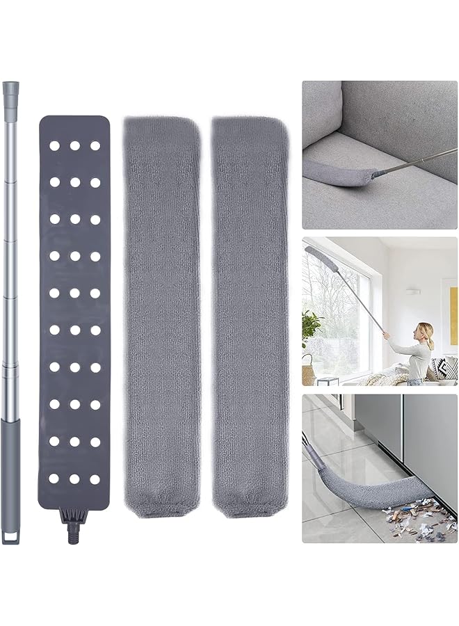 promass Retractable Gap Dust Cleaner Cleaning Tools, Retractable Duster Brush, for Cleaning Under Appliances Furniture Couch Fridge, with 2 Microfiber Dusting Cloths Long Handle Washable - Image 1