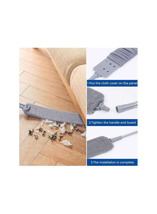 promass Retractable Gap Dust Cleaner Cleaning Tools, Retractable Duster Brush, for Cleaning Under Appliances Furniture Couch Fridge, with 2 Microfiber Dusting Cloths Long Handle Washable - Image 5