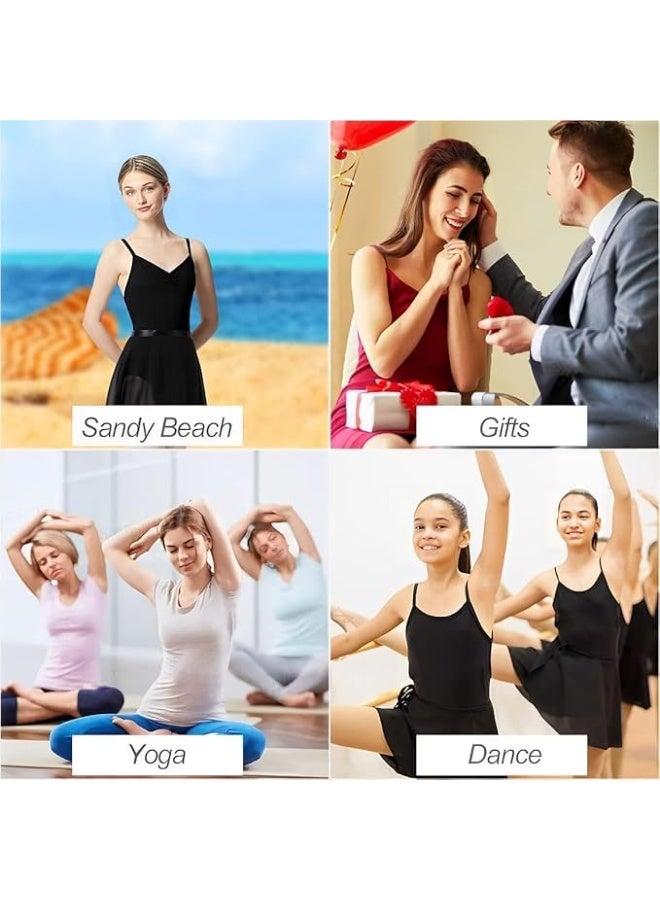Women's Black Chiffon Adjustable Ballet Wrap Skirt for Dance & Gymnastics (One Size) - Image 4