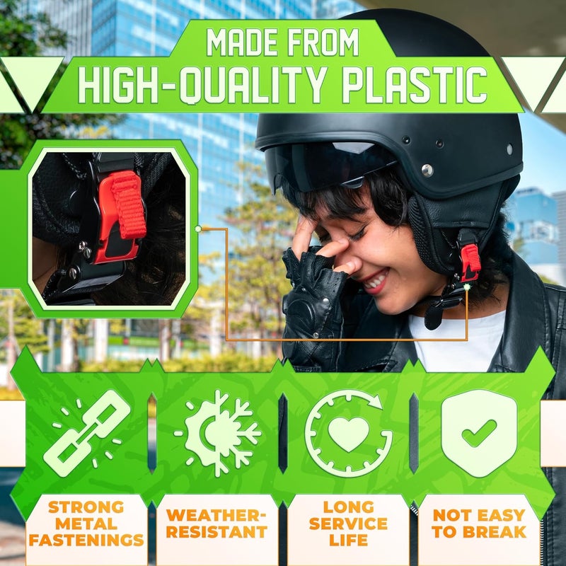 DIMROM 3 قطع مشبك خوذة سريع الإطلاق لأحزمة تصل إلى 0.77 بوصة - مجموعة مشبك خوذة مقاومة للعوامل الجوية - قابلة للاستخدام مع القفازات ومناسبة للدراجات الهوائية، والدراجات النارية، والتزلج أو معدات الحماية الرأسية - Image 3