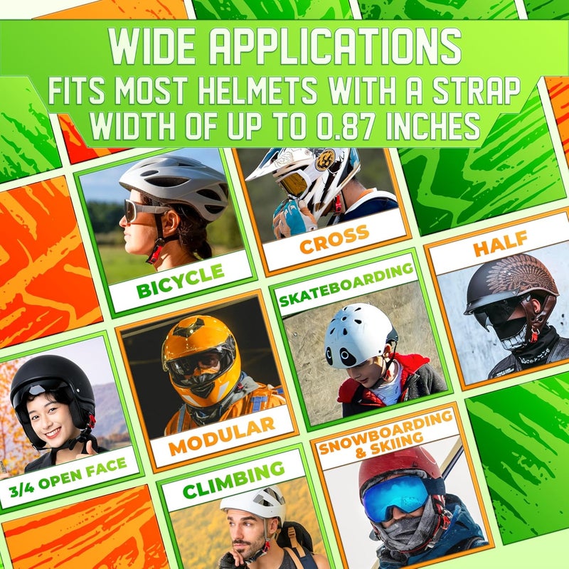 DIMROM 3 قطع مشبك خوذة سريع الإطلاق لأحزمة تصل إلى 0.77 بوصة - مجموعة مشبك خوذة مقاومة للعوامل الجوية - قابلة للاستخدام مع القفازات ومناسبة للدراجات الهوائية، والدراجات النارية، والتزلج أو معدات الحماية الرأسية - Image 5