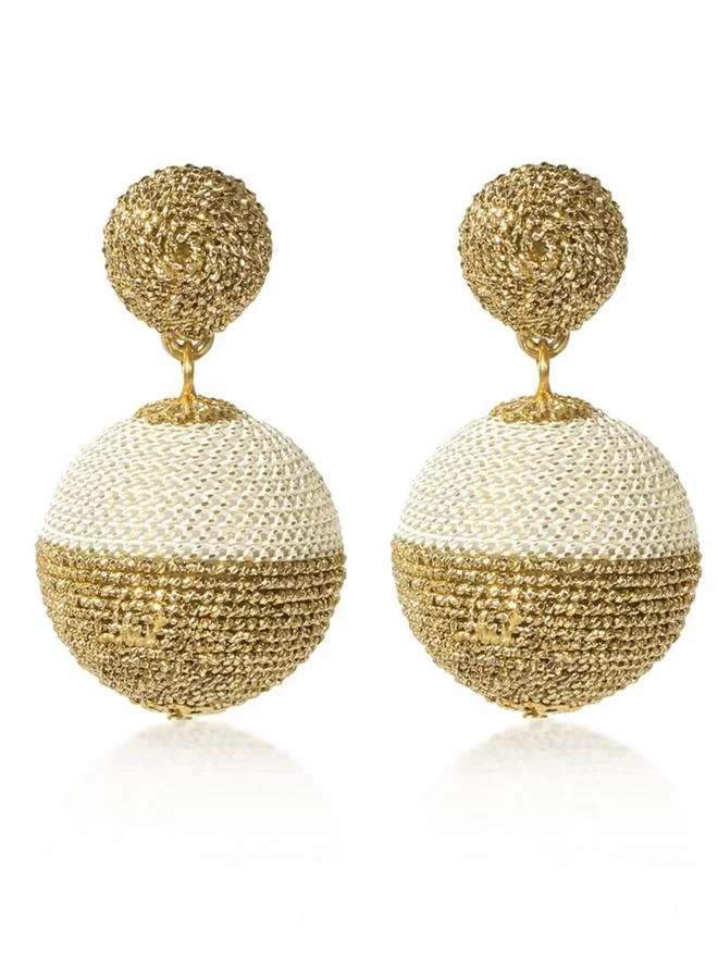 تايك تو أقراط معلقة بكرتين منسوجتين بلونين