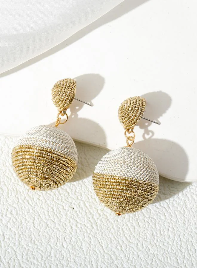 تايك تو أقراط معلقة بكرتين منسوجتين بلونين