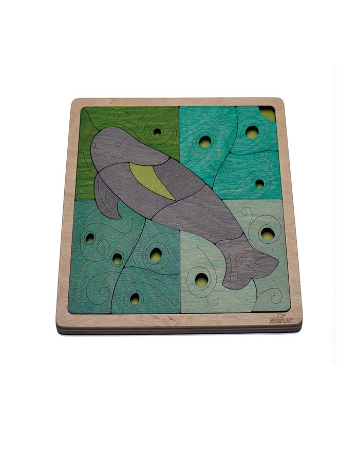 Ekoplay Yangtze Finless Porpoise Wooden Puzzle | 16 Pieces Jigsaw Puzzle | Endangered Animals For Kids 3 Years And Above - Image 3
