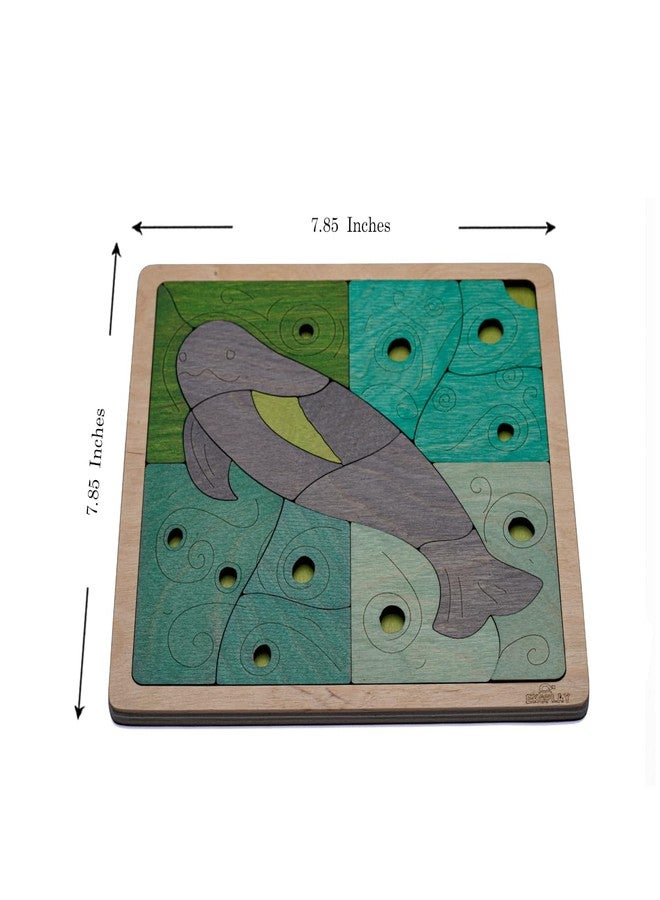Ekoplay Yangtze Finless Porpoise Wooden Puzzle | 16 Pieces Jigsaw Puzzle | Endangered Animals For Kids 3 Years And Above - Image 2